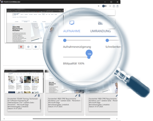 SchrittRekoder: Bildqualität kann im Softwaretest als Nachweis entscheidend sein